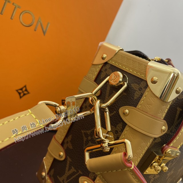 Lv路易威登2023專櫃新款Side Trunk小號手袋 LV老花黃皮單肩斜挎包 M46358 ydh5049